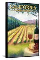 California Wine Country-Lantern Press-Framed Stretched Canvas