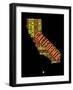 California Word Cloud 1-NaxArt-Framed Art Print