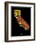 California Word Cloud 1-NaxArt-Framed Art Print