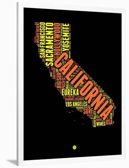 California Word Cloud 1-NaxArt-Framed Art Print