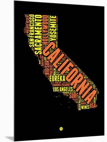 California Word Cloud 1-NaxArt-Mounted Art Print