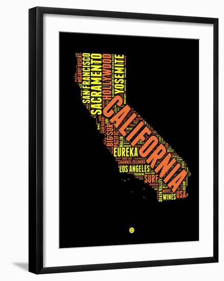 California Word Cloud 1-NaxArt-Framed Art Print