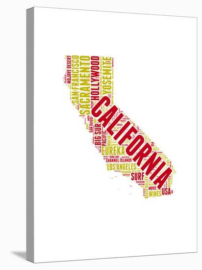 California Word Cloud Map-NaxArt-Stretched Canvas
