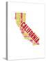 California Word Cloud Map-NaxArt-Stretched Canvas