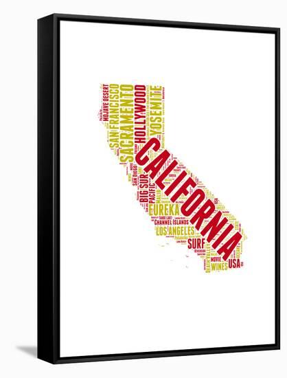 California Word Cloud Map-NaxArt-Framed Stretched Canvas