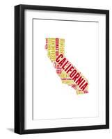 California Word Cloud Map-NaxArt-Framed Art Print