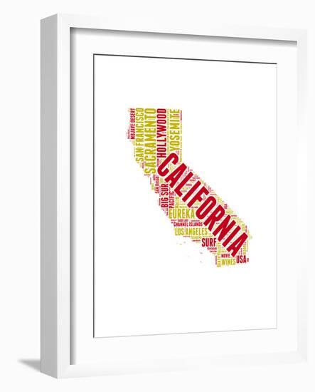 California Word Cloud Map-NaxArt-Framed Art Print