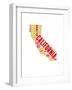 California Word Cloud Map-NaxArt-Framed Art Print