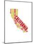 California Word Cloud Map-NaxArt-Mounted Art Print