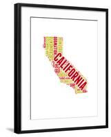 California Word Cloud Map-NaxArt-Framed Art Print