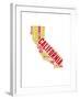 California Word Cloud Map-NaxArt-Framed Art Print