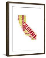 California Word Cloud Map-NaxArt-Framed Art Print