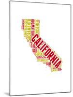California Word Cloud Map-NaxArt-Mounted Art Print