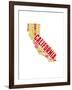 California Word Cloud Map-NaxArt-Framed Art Print