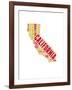 California Word Cloud Map-NaxArt-Framed Art Print