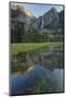 California. Yosemite National Park. Early Morning at Upper Yosemite Falls with Reflection in a Pool-Judith Zimmerman-Mounted Photographic Print