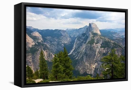 California, Yosemite National Park, Half Dome, North Dome and Mount Watkins-Bernard Friel-Framed Stretched Canvas