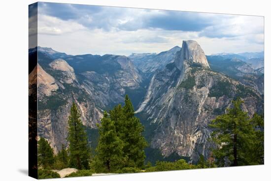 California, Yosemite National Park, Half Dome, North Dome and Mount Watkins-Bernard Friel-Stretched Canvas