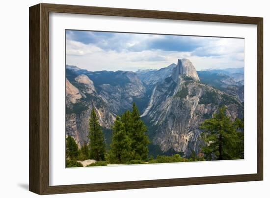 California, Yosemite National Park, Half Dome, North Dome and Mount Watkins-Bernard Friel-Framed Photographic Print