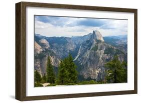 California, Yosemite National Park, Half Dome, North Dome and Mount Watkins-Bernard Friel-Framed Photographic Print