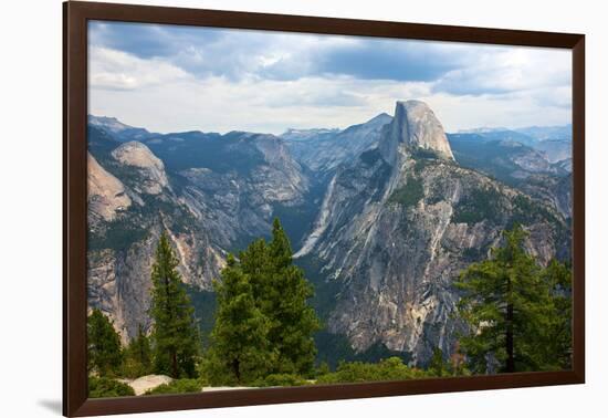 California, Yosemite National Park, Half Dome, North Dome and Mount Watkins-Bernard Friel-Framed Photographic Print