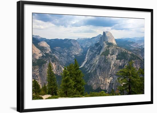 California, Yosemite National Park, Half Dome, North Dome and Mount Watkins-Bernard Friel-Framed Premium Photographic Print