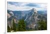 California, Yosemite National Park, Half Dome, North Dome and Mount Watkins-Bernard Friel-Framed Premium Photographic Print