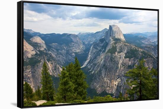 California, Yosemite National Park, Half Dome, North Dome and Mount Watkins-Bernard Friel-Framed Stretched Canvas