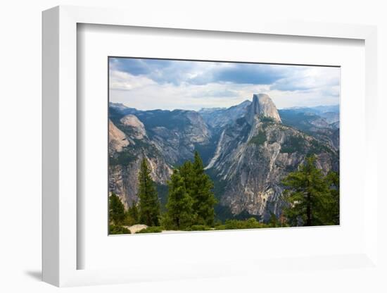 California, Yosemite National Park, Half Dome, North Dome and Mount Watkins-Bernard Friel-Framed Premium Photographic Print