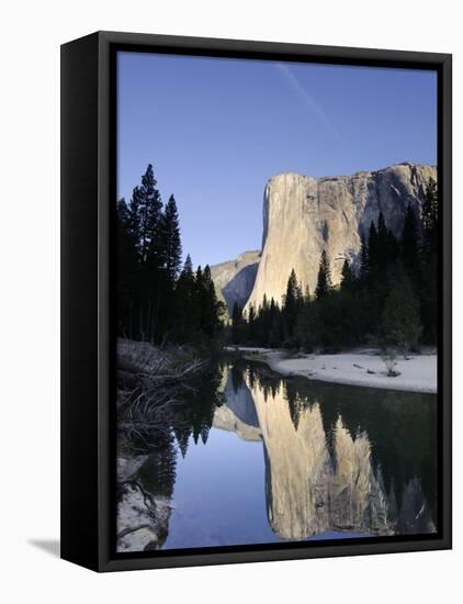 California, Yosemite National Park, Merced River, Cathedral Beach and El Capitan, USA-Michele Falzone-Framed Stretched Canvas