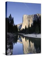 California, Yosemite National Park, Merced River, Cathedral Beach and El Capitan, USA-Michele Falzone-Stretched Canvas