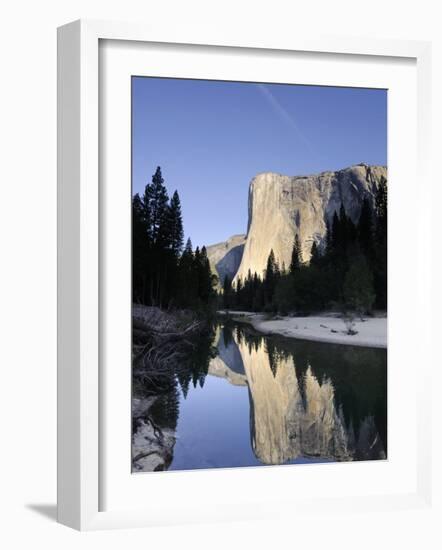 California, Yosemite National Park, Merced River, Cathedral Beach and El Capitan, USA-Michele Falzone-Framed Photographic Print