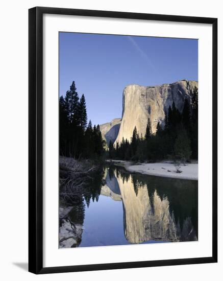 California, Yosemite National Park, Merced River, Cathedral Beach and El Capitan, USA-Michele Falzone-Framed Photographic Print