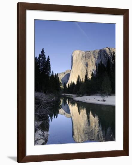 California, Yosemite National Park, Merced River, Cathedral Beach and El Capitan, USA-Michele Falzone-Framed Photographic Print