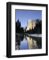 California, Yosemite National Park, Merced River, Cathedral Beach and El Capitan, USA-Michele Falzone-Framed Photographic Print