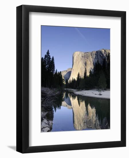 California, Yosemite National Park, Merced River, Cathedral Beach and El Capitan, USA-Michele Falzone-Framed Photographic Print