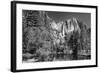 California, Yosemite NP. Yosemite Falls Reflects in the Merced River-Dennis Flaherty-Framed Photographic Print