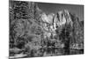 California, Yosemite NP. Yosemite Falls Reflects in the Merced River-Dennis Flaherty-Mounted Photographic Print
