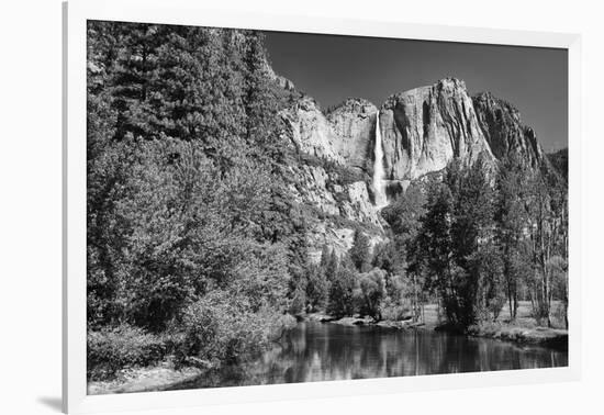 California, Yosemite NP. Yosemite Falls Reflects in the Merced River-Dennis Flaherty-Framed Photographic Print