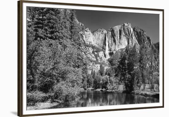 California, Yosemite NP. Yosemite Falls Reflects in the Merced River-Dennis Flaherty-Framed Premium Photographic Print