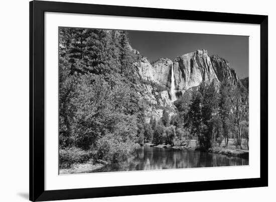 California, Yosemite NP. Yosemite Falls Reflects in the Merced River-Dennis Flaherty-Framed Photographic Print