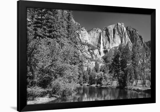 California, Yosemite NP. Yosemite Falls Reflects in the Merced River-Dennis Flaherty-Framed Photographic Print