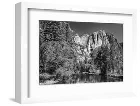 California, Yosemite NP. Yosemite Falls Reflects in the Merced River-Dennis Flaherty-Framed Photographic Print
