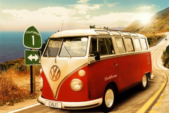 Californian Camper-null-Lamina Framed Poster