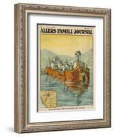 Caligula's Floating Palace on Lake Nemi, Near Rome-null-Framed Art Print