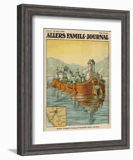 Caligula's Floating Palace on Lake Nemi, Near Rome-null-Framed Art Print