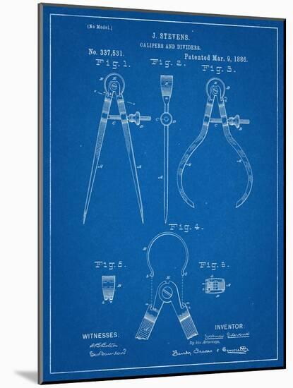 Caliper And Divider Tool Patent-null-Mounted Art Print