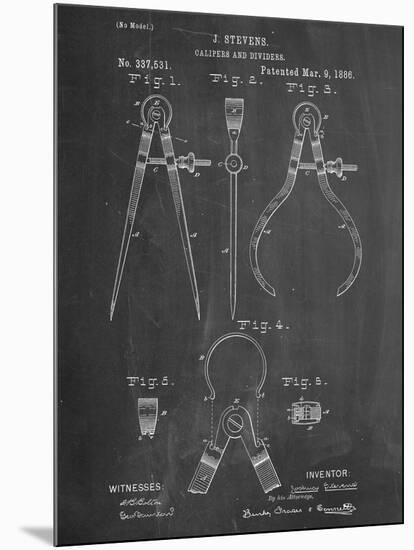 Caliper And Divider Tool Patent-null-Mounted Art Print