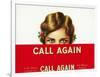 Call Again Brand Cigar Box Label-Lantern Press-Framed Art Print