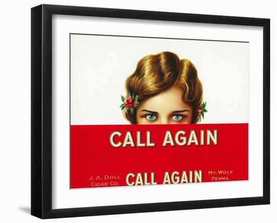 Call Again Brand Cigar Box Label-Lantern Press-Framed Art Print